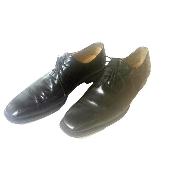 Mezlan Pravia Apron Toe Oxford Mens Size 10.5 M Black Made In Spain Leather Shoe - Picture 2 of 12